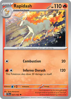 Rapidash 027/162 Uncommon card from Temporal Forces