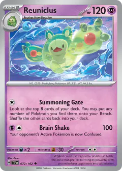 Reuniclus 072/162 Uncommon card from Temporal Forces