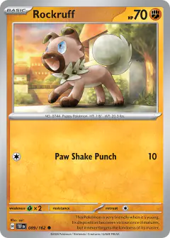Rockruff 089/162 Common card from Temporal Forces
