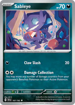 Sableye 107/162 Uncommon card from Temporal Forces