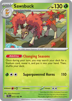 Sawsbuck 017/162 Uncommon card from Temporal Forces