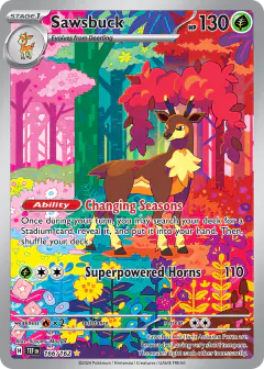 Sawsbuck 166/162 Illustration Rare card from Temporal Forces