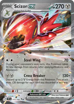 Scizor ex 111/162 Double Rare card from Temporal Forces