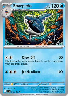 Sharpedo 043/162 Uncommon card from Temporal Forces