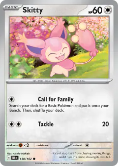 Skitty 130/162 Common card from Temporal Forces