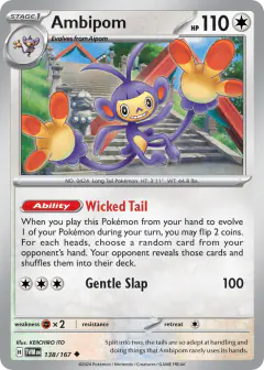 Ambipom 138/167 Uncommon card from Twilight Masquerade