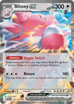Blissey ex 134/167 Double Rare card from Twilight Masquerade