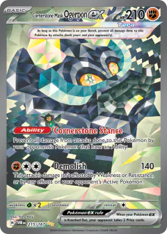 Cornerstone Mask Ogerpon ex 215/167 Special Illustration Rare card from Twilight Masquerade