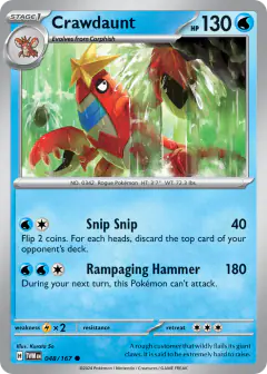 Crawdaunt 048/167 Common card from Twilight Masquerade