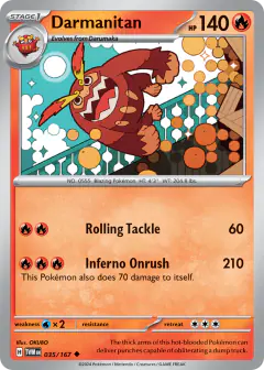 Darmanitan 035/167 Uncommon card from Twilight Masquerade