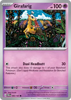 Girafarig 083/167 Common card from Twilight Masquerade