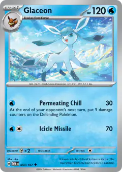 Glaceon 054/167 Uncommon card from Twilight Masquerade