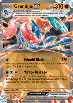 Greninja ex 106/167 Double Rare card from Twilight Masquerade