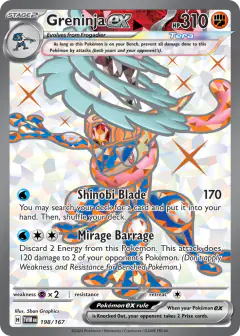 Greninja ex 198/167 Ultra Rare card from Twilight Masquerade