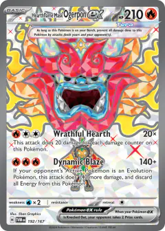 Hearthflame Mask Ogerpon ex 192/167 Ultra Rare card from Twilight Masquerade