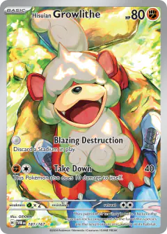 Hisuian Growlithe 181/167 Illustration Rare card from Twilight Masquerade