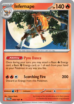 Infernape 033/167 Rare card from Twilight Masquerade