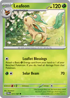 Leafeon 011/167 Uncommon card from Twilight Masquerade