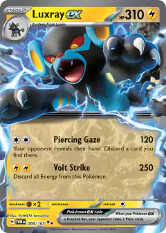 Luxray ex 068/167 Double Rare card from Twilight Masquerade