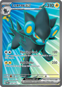 Luxray ex 195/167 Ultra Rare card from Twilight Masquerade
