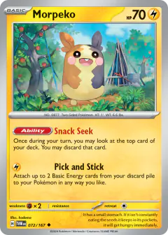 Morpeko 072/167 Uncommon card from Twilight Masquerade