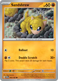 Sandshrew 097/167 Common card from Twilight Masquerade