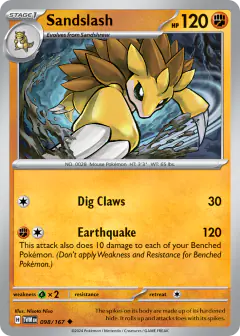 Sandslash 098/167 Uncommon card from Twilight Masquerade