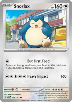 Snorlax 136/167 Uncommon card from Twilight Masquerade