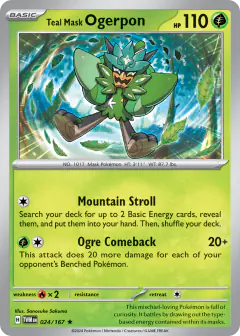 Teal Mask Ogerpon 024/167 Rare card from Twilight Masquerade