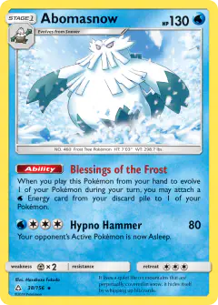 Abomasnow 38/156 Rare card from Ultra Prism