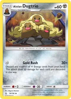Alolan Dugtrio 79/156 Uncommon card from Ultra Prism