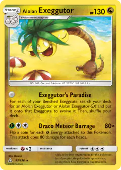 Alolan Exeggutor 95/156 Rare card from Ultra Prism