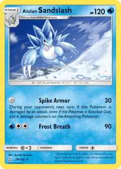 Alolan Sandslash 29/156 Rare card from Ultra Prism