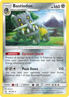 Bastiodon 85/156 Rare Holo card from Ultra Prism