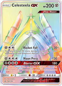 Celesteela-GX 162/156 Rare Rainbow card from Ultra Prism