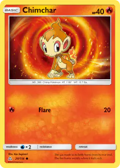 Chimchar 20/156 Common card from Ultra Prism