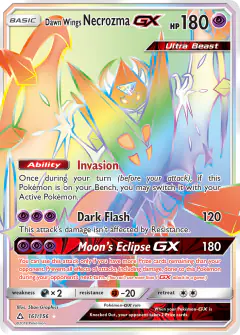 Dawn Wings Necrozma-GX 161/156 Rare Rainbow card from Ultra Prism