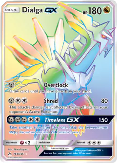 Dialga-GX 164/156 Rare Rainbow card from Ultra Prism