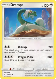 Drampa 117/156 Rare Holo card from Ultra Prism
