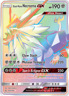 Dusk Mane Necrozma-GX 163/156 Rare Rainbow card from Ultra Prism