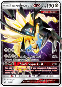Dusk Mane Necrozma-GX 90/156 Rare Holo GX card from Ultra Prism