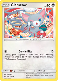 Glameow 108/156 Common card from Ultra Prism