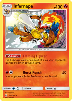 Infernape 23/156 Rare Holo card from Ultra Prism