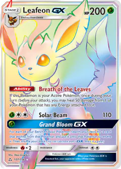 Leafeon-GX 157/156 Rare Rainbow card from Ultra Prism