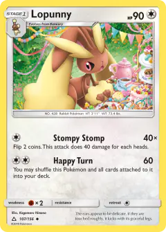 Lopunny 107/156 Uncommon card from Ultra Prism
