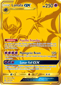 Lunala-GX 172/156 Rare Secret card from Ultra Prism