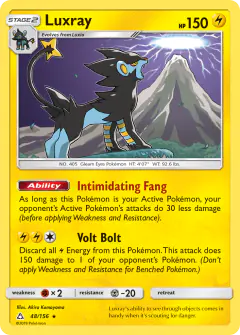 Luxray 48/156 Rare Holo card from Ultra Prism