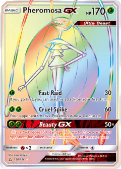Pheromosa-GX 158/156 Rare Rainbow card from Ultra Prism