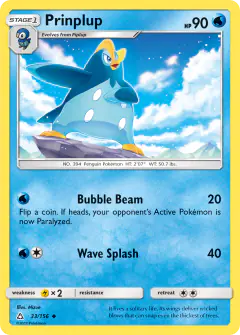 Prinplup 33/156 Uncommon card from Ultra Prism