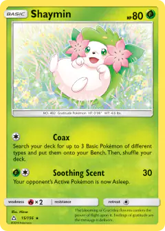 Shaymin 15/156 Rare Holo card from Ultra Prism
